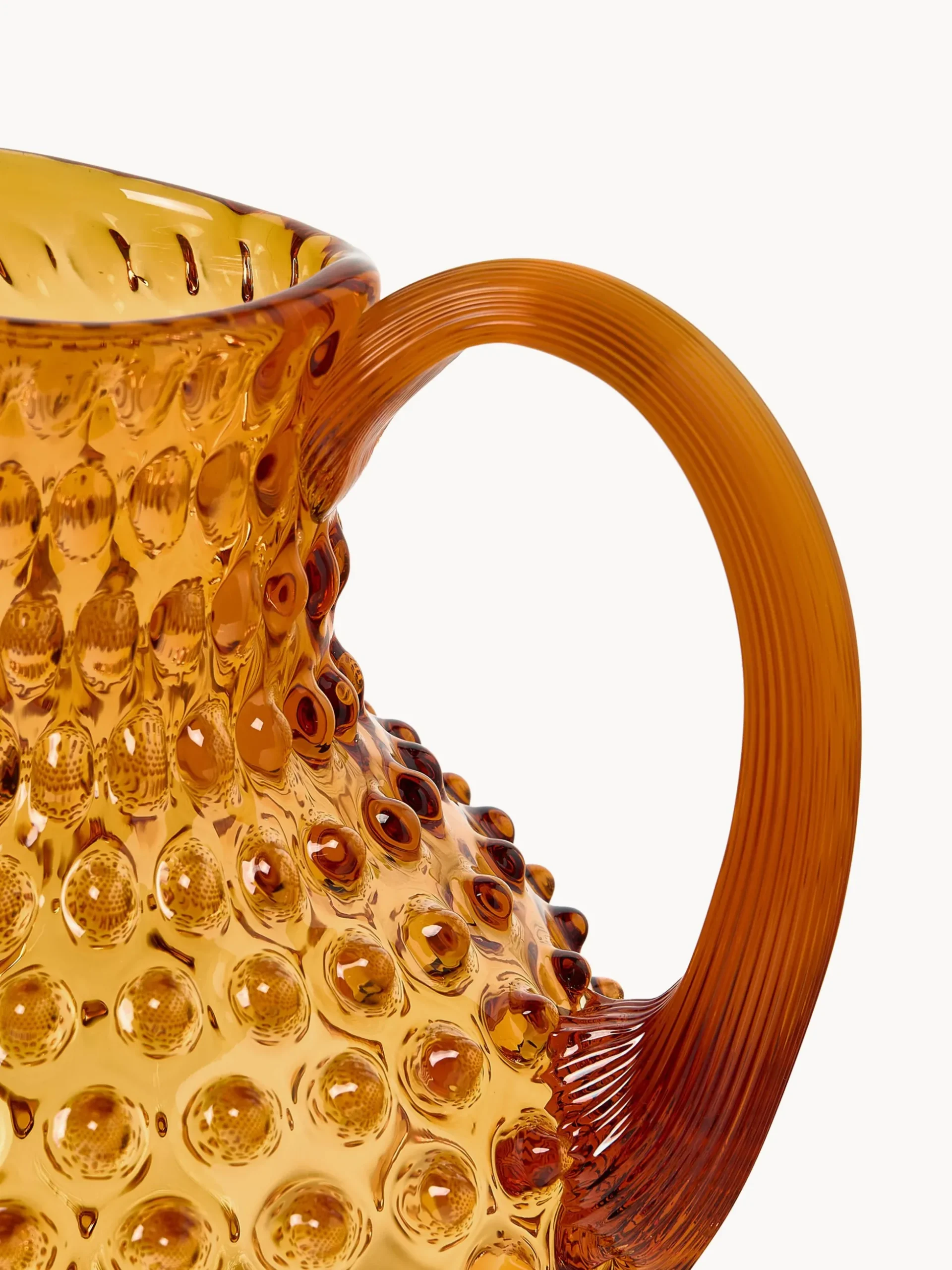 Brocca in vetro soffiato Hobnail 2 L