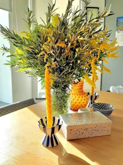 Brocca in vetro soffiato Hobnail 2 L