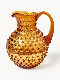 Brocca in vetro soffiato Hobnail 2 L