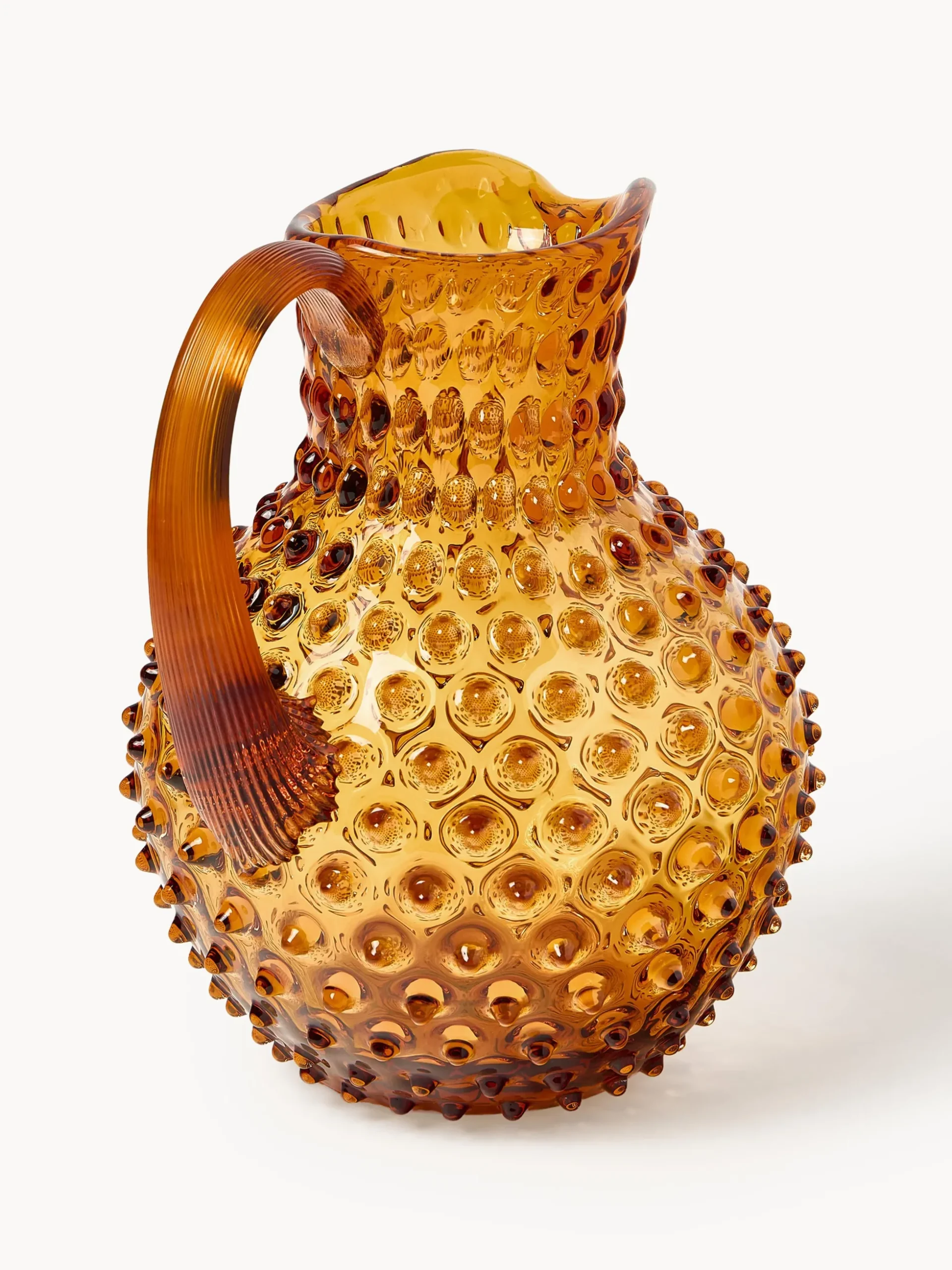 Brocca in vetro soffiato Hobnail 2 L