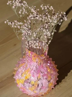 Brocca in vetro soffiato Hobnail, 2 L