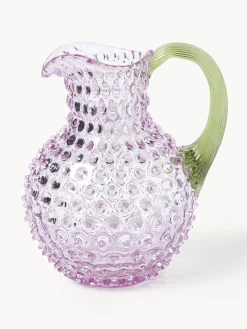 Brocca in vetro soffiato Hobnail 2 L