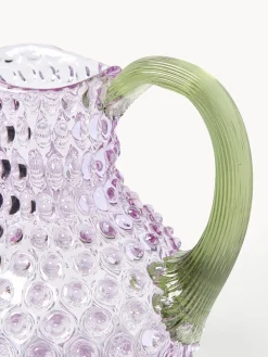 Brocca in vetro soffiato Hobnail 2 L
