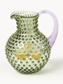 Brocca in vetro soffiato Hobnail 2 L