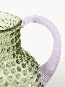 Brocca in vetro soffiato Hobnail 2 L