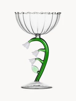 Calice champagne in vetro borosilicato fatto a mano Botanica