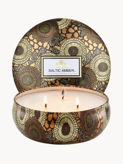 Candela profumata con tre stoppini fatta a mano Japonica Collection (resina ambrata, legno di sandalo, cedro e orchidea