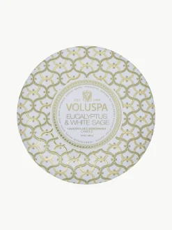 Candela profumata con tre stoppini fatta a mano Maison Blanc (eucalipto, cardamomo, salvia e corteccia di hinoki)