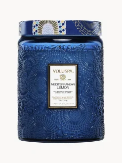 Candela profumata fatta a mano Mediterranean Lemon (limone, bergamotto, gelsomino e ambra solare)