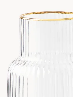 Caraffa con rilievo millerighe e bordo dorato Minna, 1.1 L