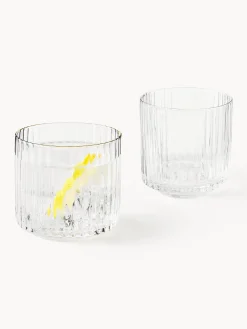 Caraffa e bicchieri in vetro soffiato Aleo, set da 5