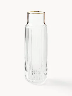 Caraffa e bicchieri in vetro soffiato Aleo, set da 5