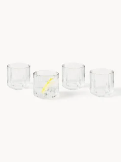 Caraffa e bicchieri in vetro soffiato Aleo, set da 5