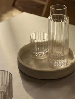 Caraffa e bicchieri in vetro soffiato Aleo, set da 5