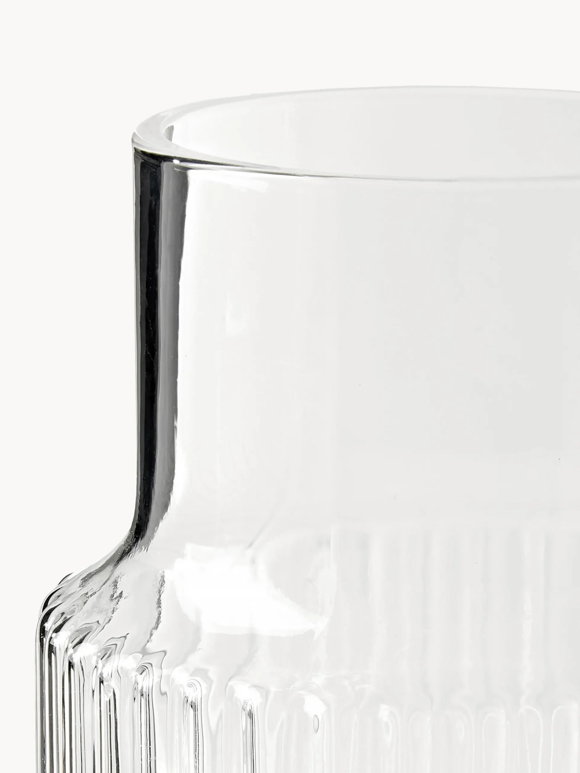 Caraffa e bicchieri in vetro soffiato Aleo, set da 5