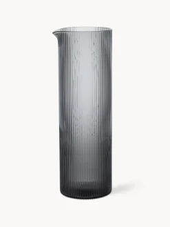 Caraffa in vetro soffiato millerighe Ripple, 1.1 L