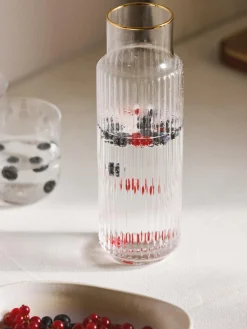 Caraffa in vetro soffiato con bordo dorato Aleo, 1 L