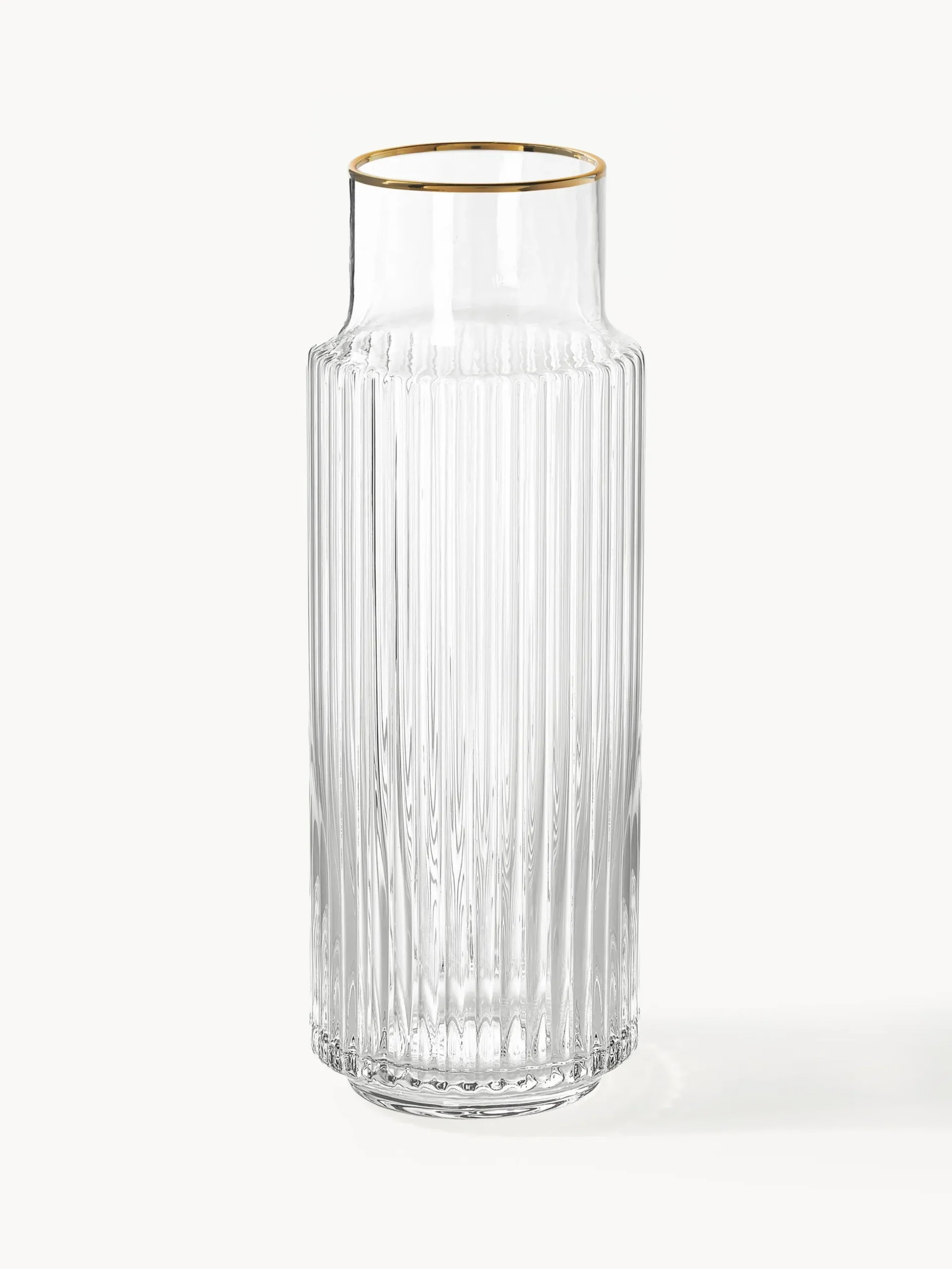 Caraffa in vetro soffiato con bordo dorato Aleo, 1 L