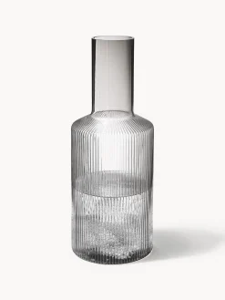 Caraffa in vetro soffiato millerighe Ripple, 1 L