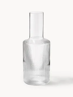 Caraffa in vetro soffiato millerighe Ripple, 1 L
