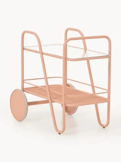 Carrello portavivande in metallo con piano in vetro Giovanni