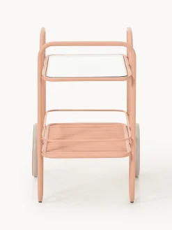 Carrello portavivande in metallo con piano in vetro Giovanni