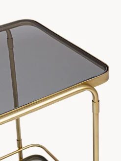 Carrello portavivande con piani in vetro Orabel
