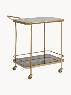 Carrello portavivande con piani in vetro Orabel