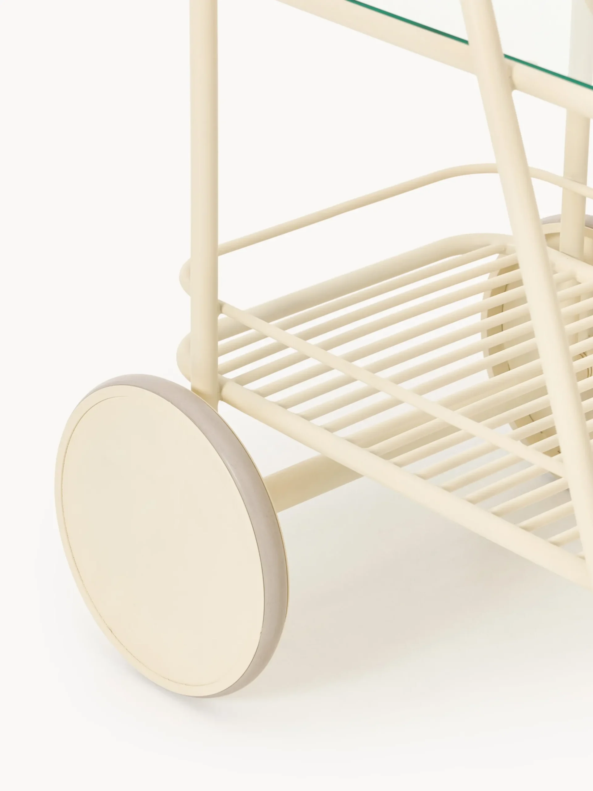 Carrello portavivande in metallo con piano in vetro Giovanni