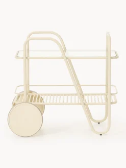 Carrello portavivande in metallo con piano in vetro Giovanni