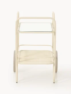 Carrello portavivande in metallo con piano in vetro Giovanni