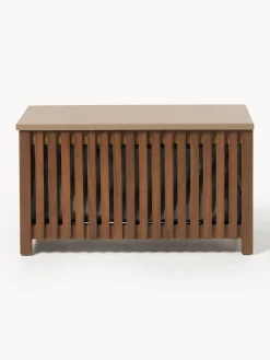Cassapanca da giardino in legno di acacia con rivestimento Arkin, larg. 80 cm
