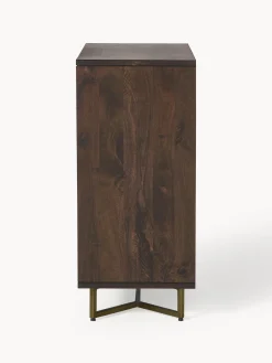 Cassettiera in legno di mango con motivo spina di pesce Luca