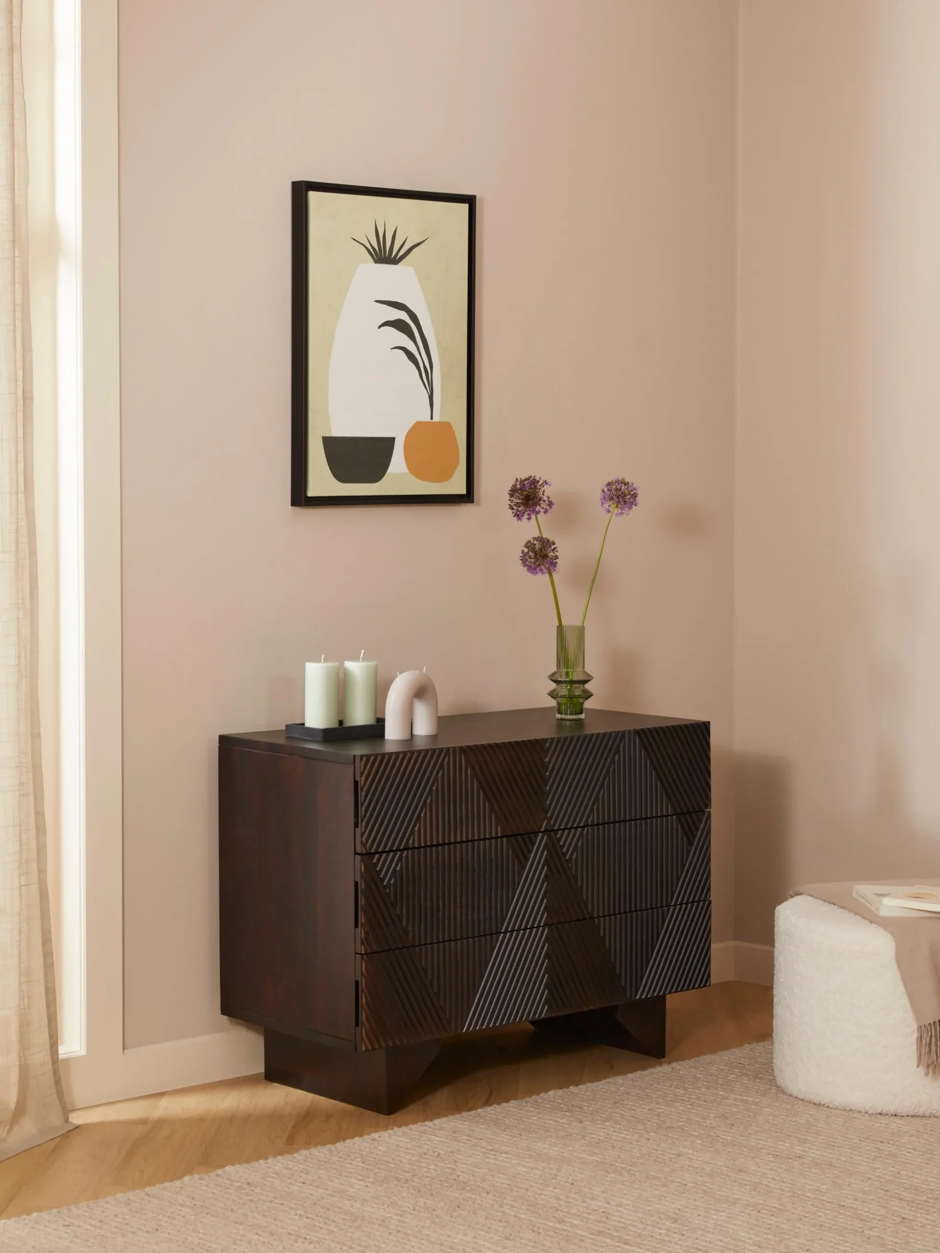 Cassettiera in legno di mango Louis