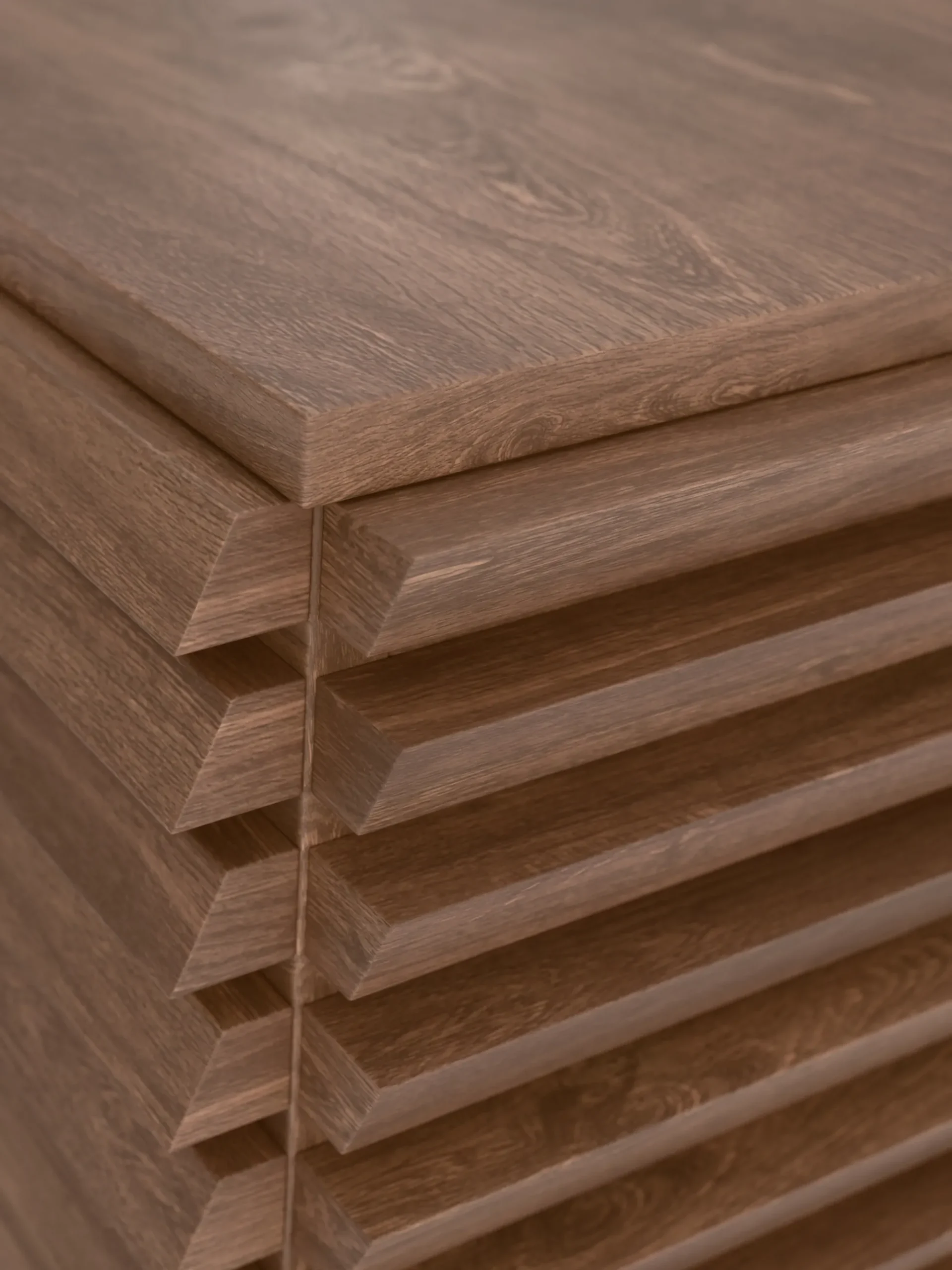 Cassettiera in legno di quercia Pierce