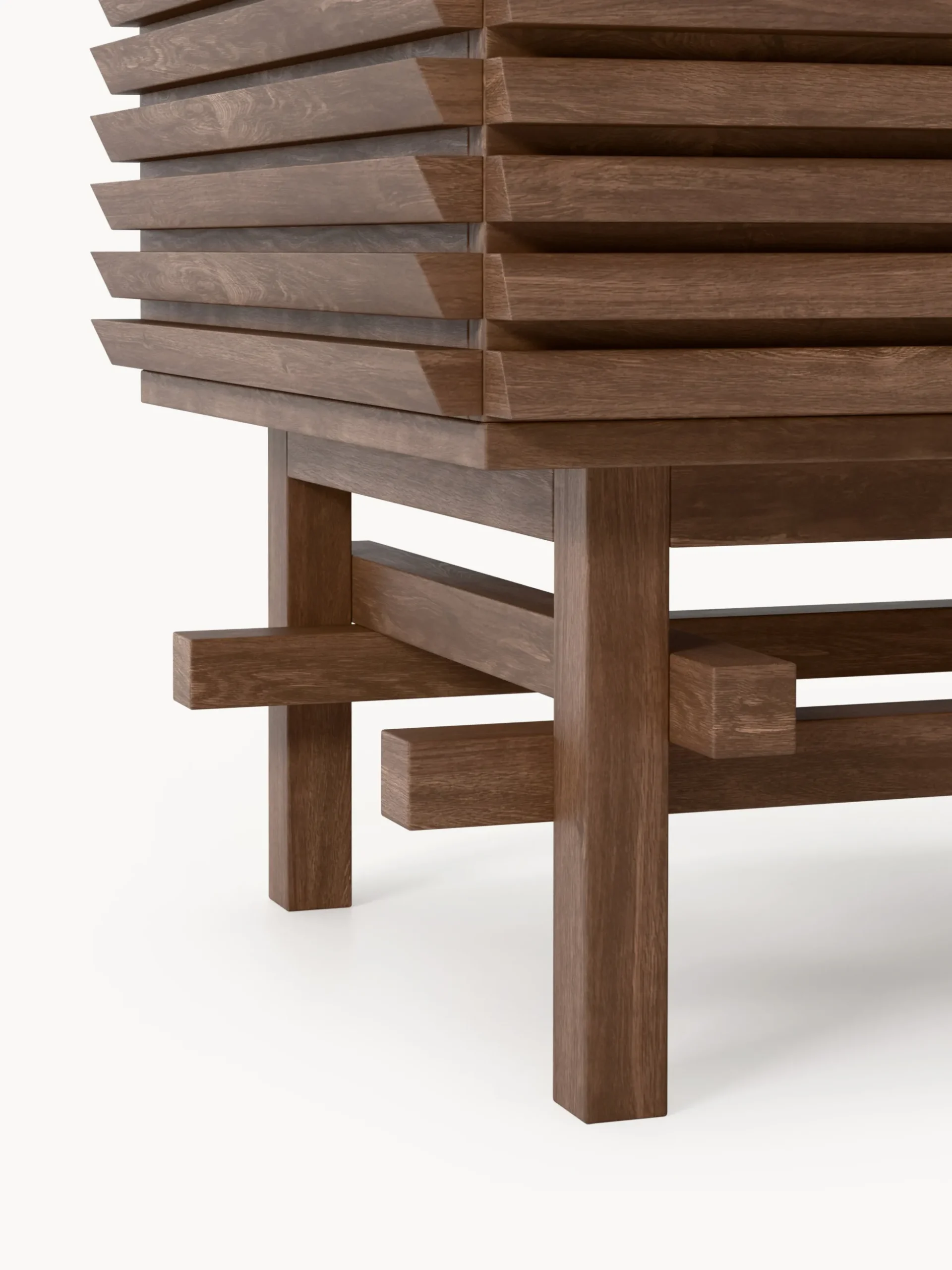 Cassettiera in legno di quercia Pierce