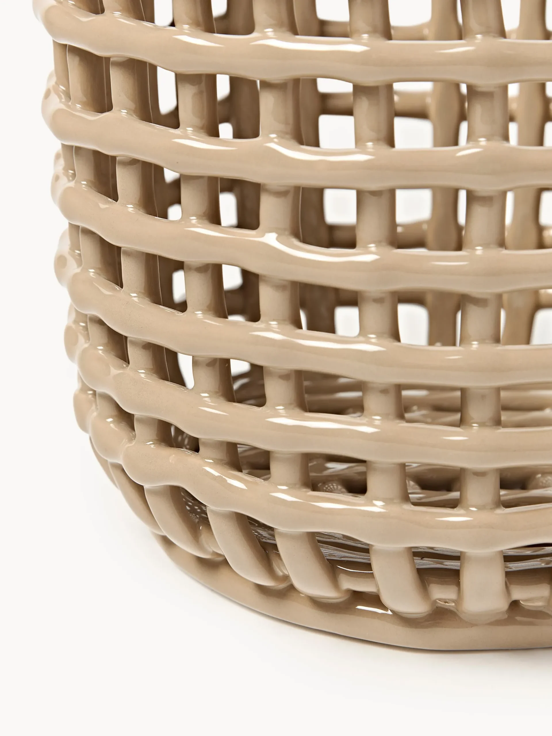 Cestino in ceramica fatto a mano Nalan, alt. 21 cm