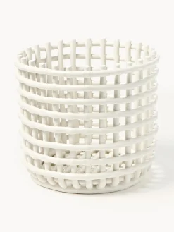 Cestino in ceramica fatto a mano Nalan, alt. 21 cm