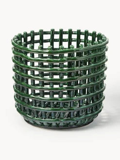 Cestino in ceramica fatto a mano Nalan, alt. 21 cm