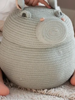 Cesto con coperchio fatto a mano Henry the Hippo