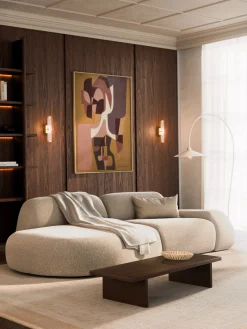 Chaise longue componibile 3 posti in teddy Wolke
