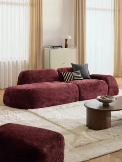 Chaise longue componibile 3 posti in teddy bouclé Wolke