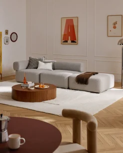 Chaise longue componibile in bouclé Anton