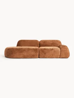 Chaise longue componibile 3 posti in teddy bouclé Wolke