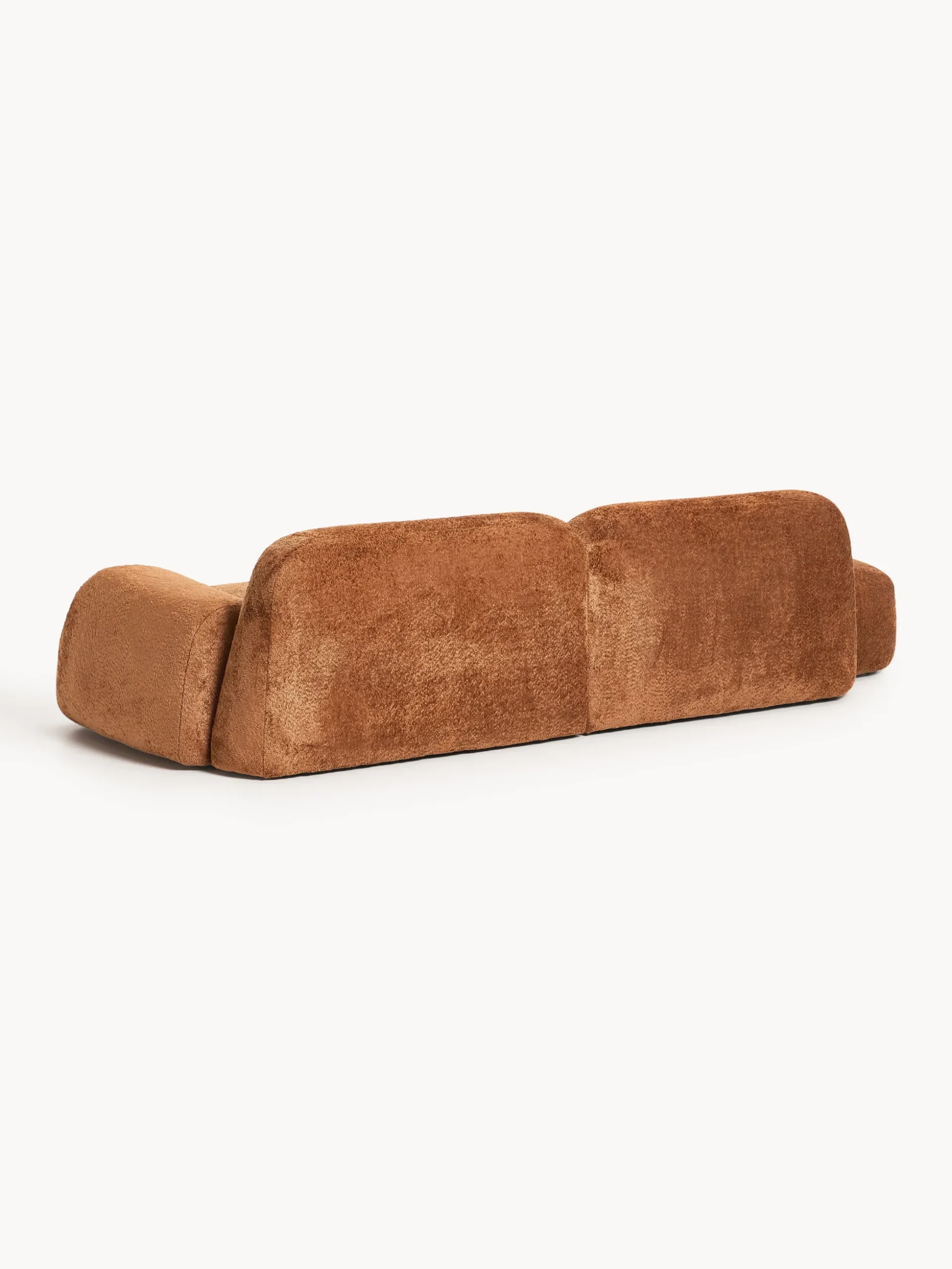 Chaise longue componibile 3 posti in teddy bouclé Wolke