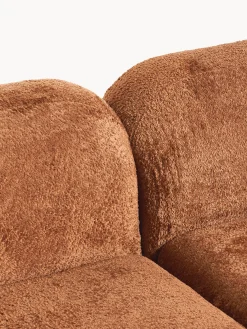Chaise longue componibile 3 posti in teddy bouclé Wolke