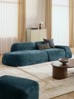 Chaise longue componibile 3 posti in teddy bouclé Wolke