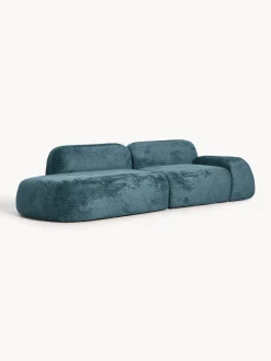 Chaise longue componibile 3 posti in teddy bouclé Wolke