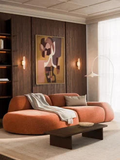 Chaise longue componibile 3 posti in teddy Wolke