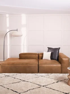 Chaise longue componibile in pelle Lennon